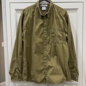 Columbia Sportswear Company Mens Long Sleeve Button Down Shirt XL Olive  green